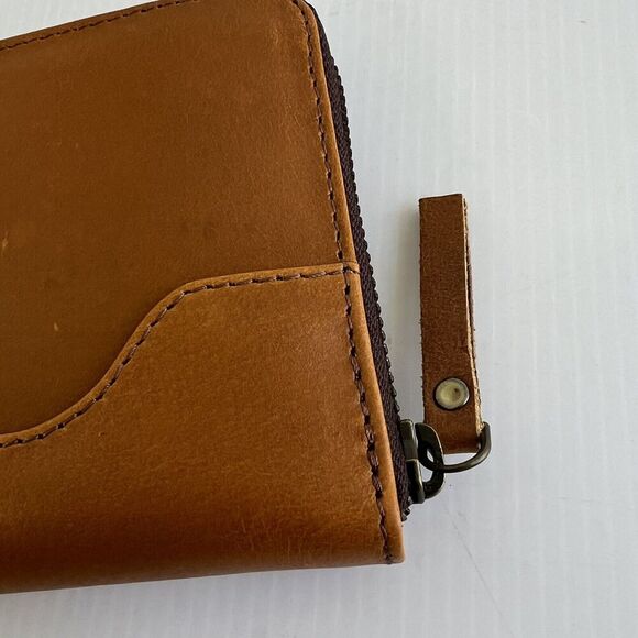 Montana Hudson Zip Around Leather Brown Wallet Coin Zip Credit Card Slots Large - Picture 3 of 12